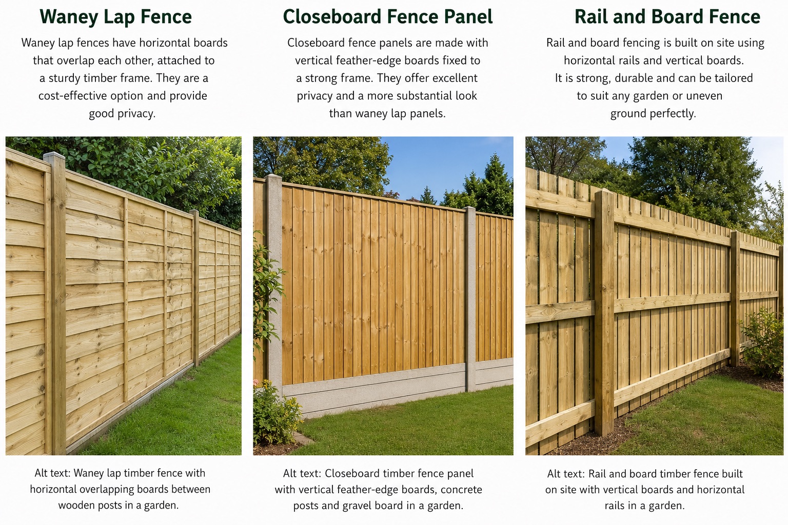 Best Timber Garden Fence in Wirral: Waney, Panels or Rail and Board?